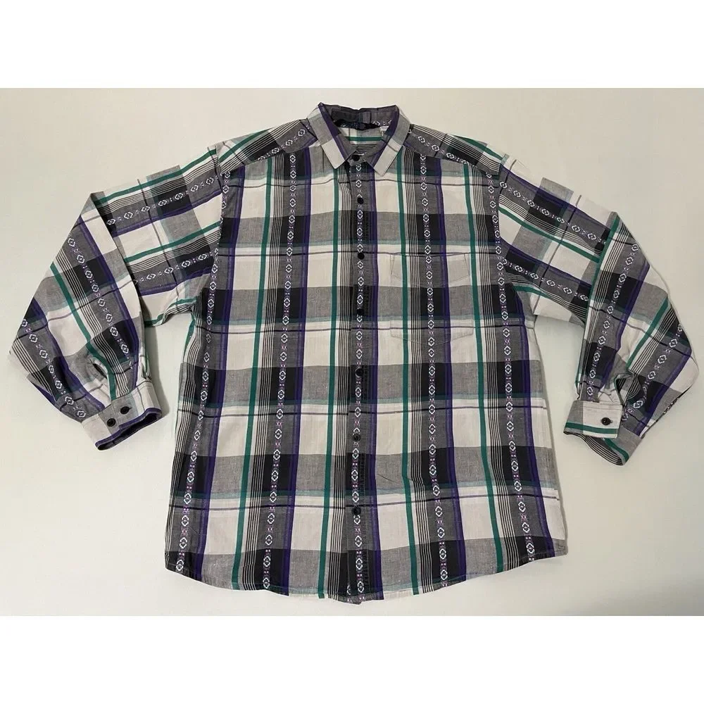 The North Face Button Up Shirt Vintage 90's‎ Aztec Mens Size M-L